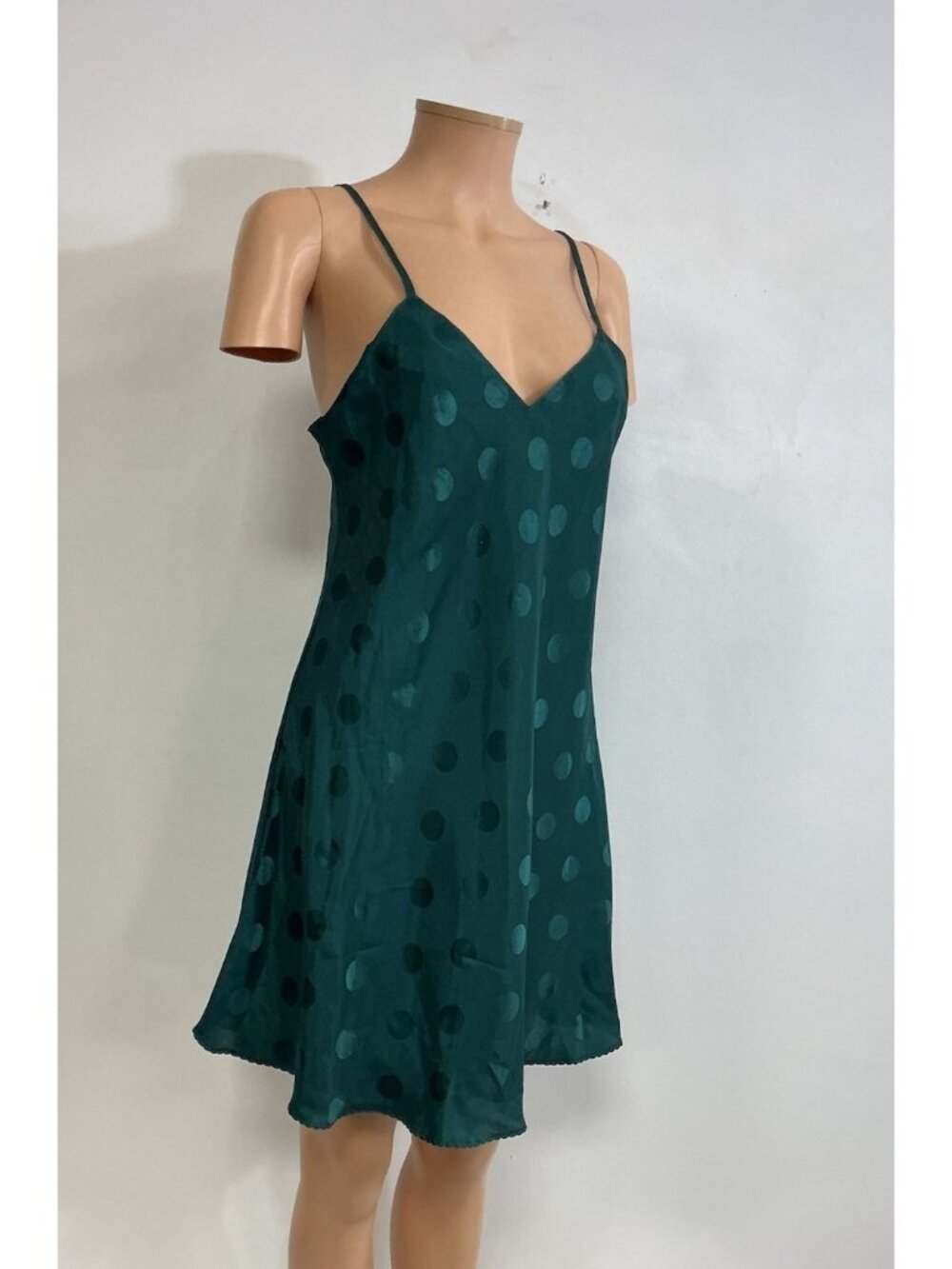 Green Satin Robe Nightie Set Womens Medium New